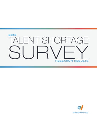 2012


TALENT SHORTAGE
SURVEY  RESEARCH RESULTS
 