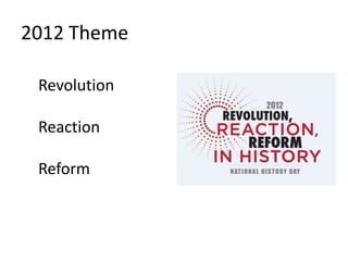 2012 Theme

 Revolution

 Reaction

 Reform
 
