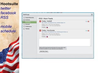 Hootsuite
twitter
facebook
RSS
mobile
schedule

 