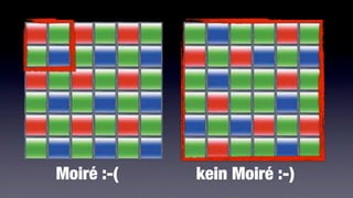 Moiré :-(   kein Moiré :-)
 