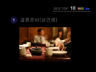2012 TOP   10   WISHes


7   결혼준비(상견례)
 