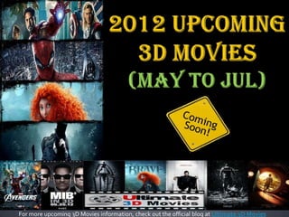 For more upcoming 3D Movies information, check out the official blog at Ultimate 3D Movies
 