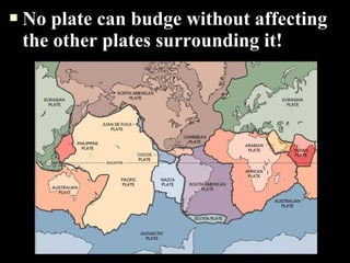    No plate can budge without affecting
    the other plates surrounding it!
 