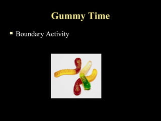 Gummy Time
   Boundary Activity
 