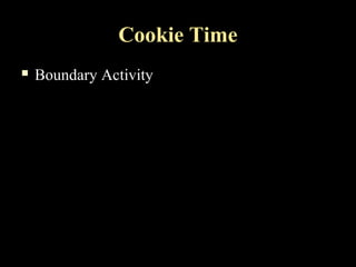 Cookie Time
   Boundary Activity
 