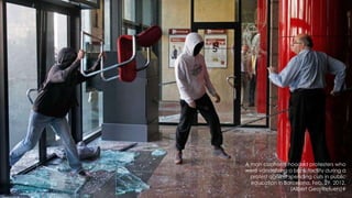 29




A man confronts hooded protesters who
were vandalizing a bank facility during a
  protest against spending cuts in public
  education in Barcelona, Feb. 29, 2012.
                   (Albert Gea/Retuers)#
 