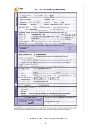 Çizim 3. 2012- ÖSYS Aday Baþvuru Formunun Ön Yüzü

                   4
 