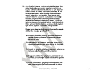 2012 YGS TÜRKÇE SORULARI 22
 