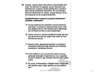 2012 YGS TÜRKÇE SORULARI 26
 