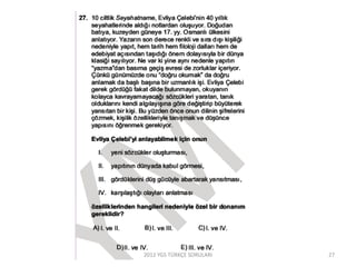 2012 YGS TÜRKÇE SORULARI 27
 
