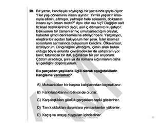 2012 YGS TÜRKÇE SORULARI 30
 