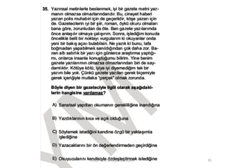 2012 YGS TÜRKÇE SORULARI 35
 