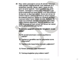 2012 YGS TÜRKÇE SORULARI 37
 
