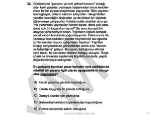 2012 YGS TÜRKÇE SORULARI 73
 