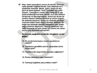 2012 YGS TÜRKÇE SORULARI 78
 