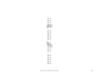 2012 YGS TÜRKÇE SORULARI 82
 
