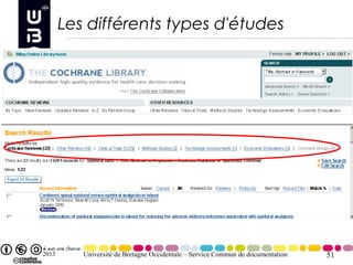 Les différents types d'études




2013      Université de Bretagne Occidentale – Service Commun de documentation   51
 
