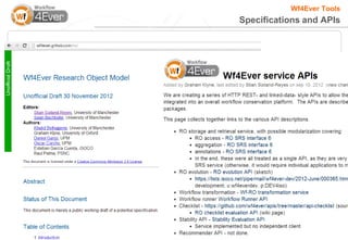 Wf4Ever Tools
Specifications and APIs




                     21
 