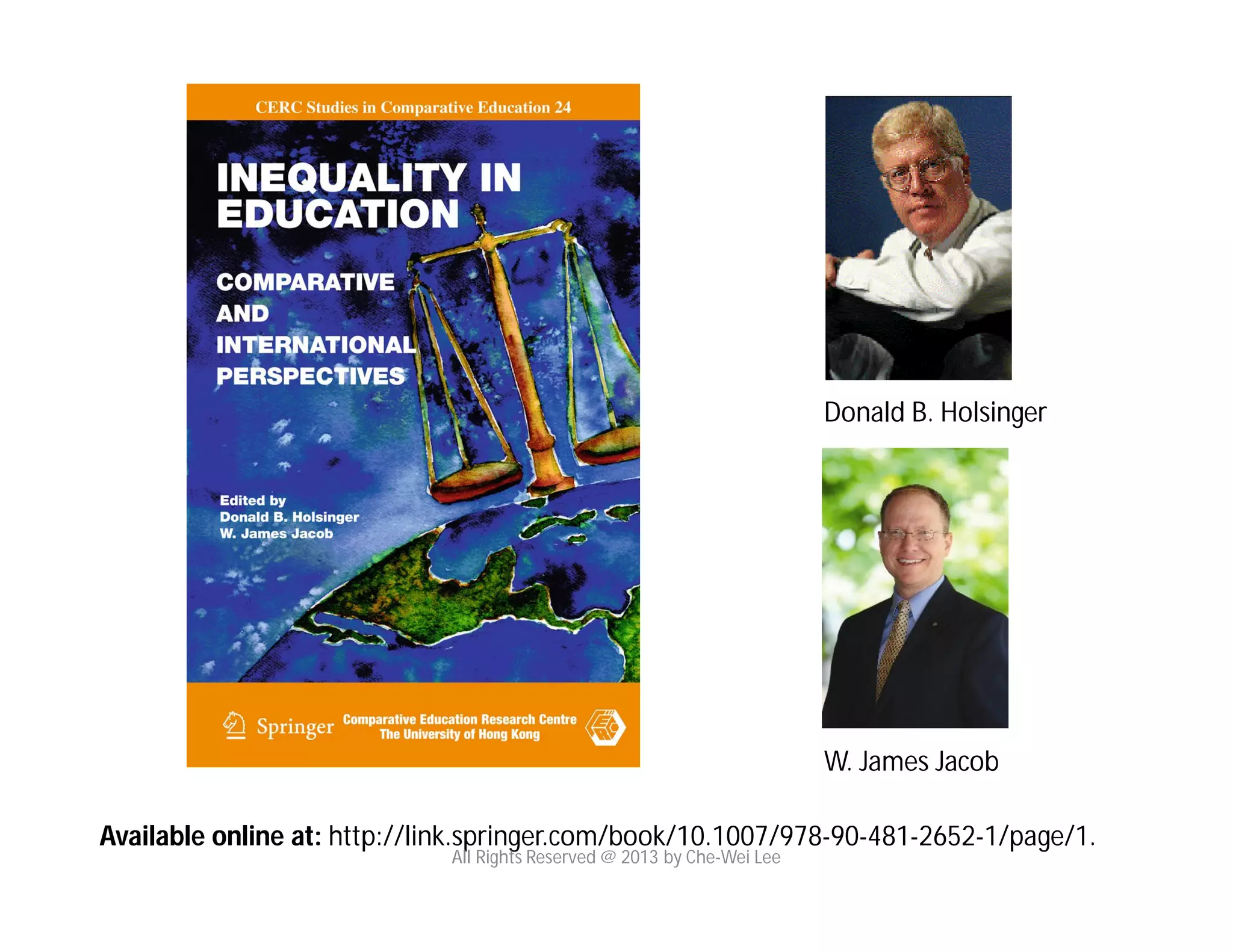 Available online at: http://link.springer.com/book/10.1007/978-90-481-2652-1/page/1.
Donald B. Holsinger
W. James Jacob
All Rights Reserved @ 2013 by Che-Wei Lee
 