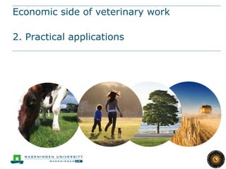 Economic side of veterinary work

2. Practical applications
 