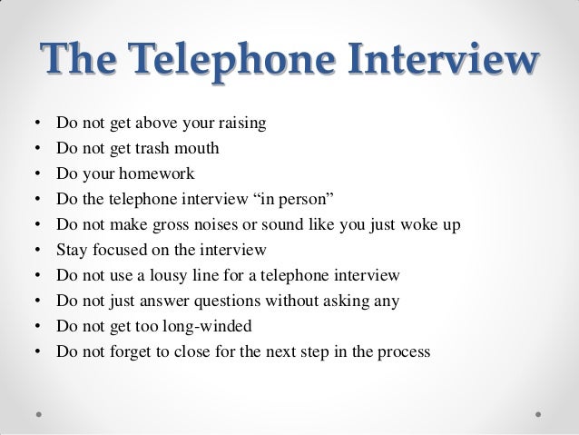 how to do a phone interview