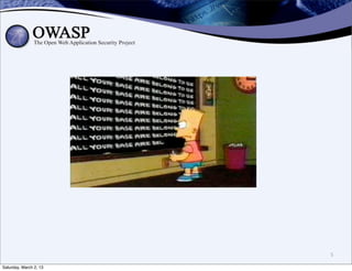 5

Saturday, March 2, 13
 