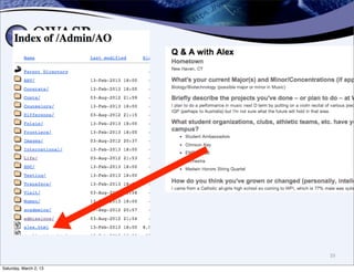 39

Saturday, March 2, 13
 