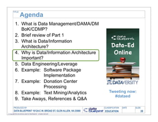 TITLE

                     Agenda
            1. What is Data Management/DAMA/DM
               BoK/CDMP?
            2. ...