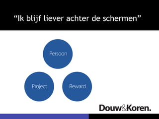 “Ik blijf liever achter de schermen”
 