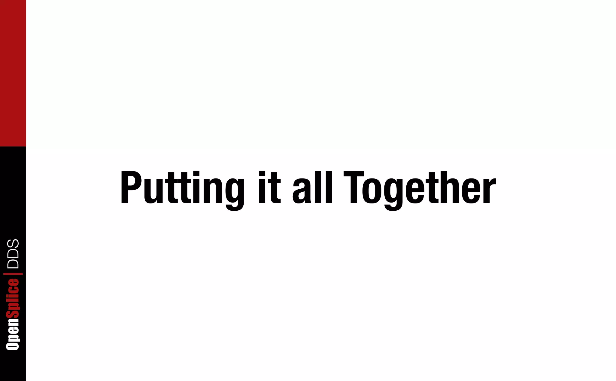 Putting it all Together
OpenSplice DDS
 