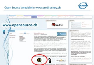 Open Source Verzeichnis: www.ossdirectory.ch




                                               21
 