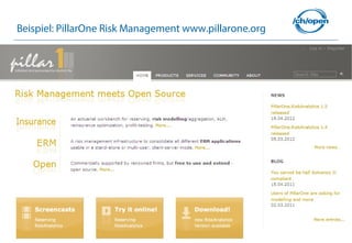 Beispiel: PillarOne Risk Management www.pillarone.org




                                                        45
 