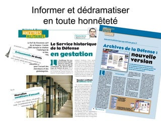 Informer et dédramatiser
en toute honnêteté

 