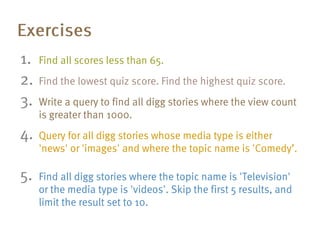 use digg
db.stories.findOne();
 