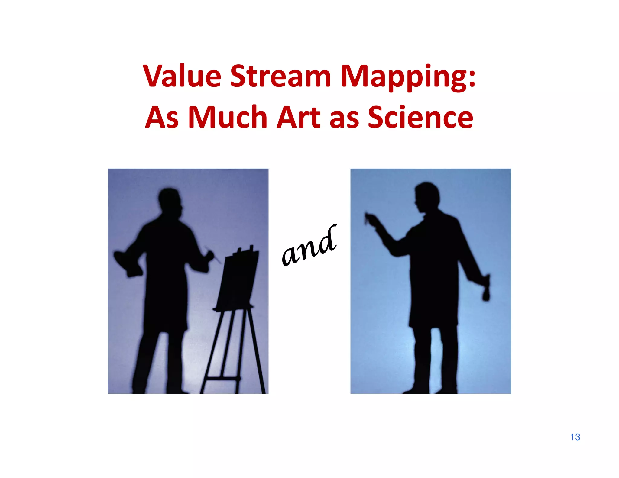 Value Stream Mapping:
As Much Art as Science




                         13
 