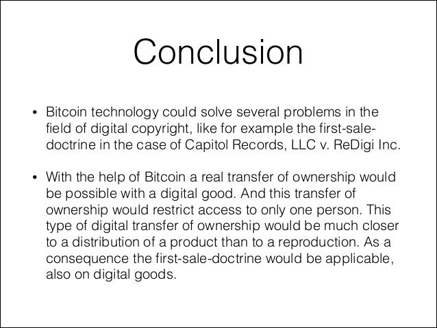 conclusion de bitcoin