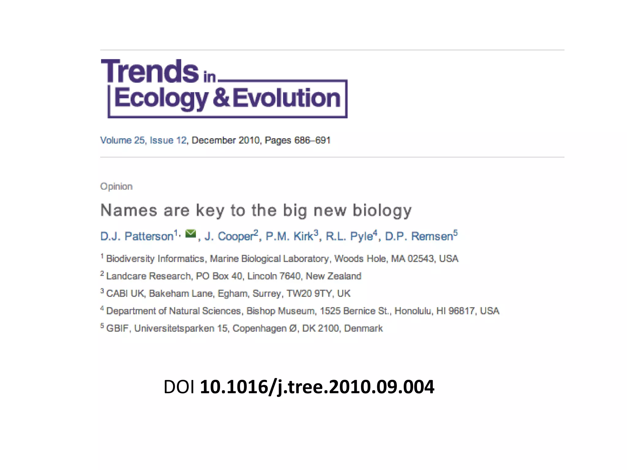 DOI 10.1016/j.tree.2010.09.004
 