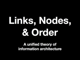 Links, Nodes, & Order