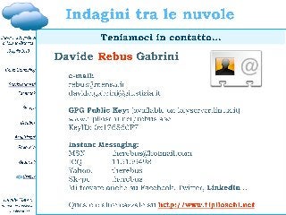 Davide Gabrini, Cloud computing e cloud investigation