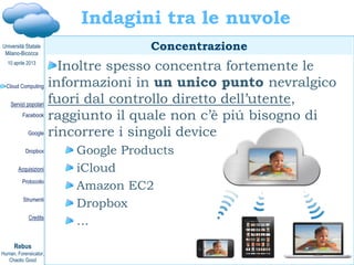 Davide Gabrini, Cloud computing e cloud investigation