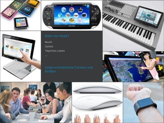 Alles nur Hype?
Musik
Games
Tägliches Leben
...
Unterschiedlichste Formen und
Größen
 