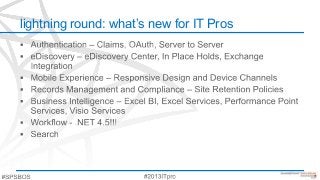 lightning round: what’s new for IT Pros
 