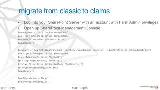 migrate from classic to claims
 