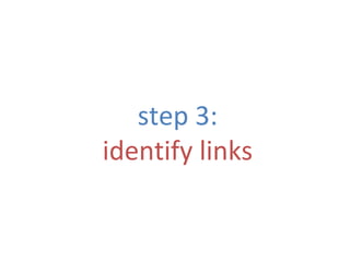 step 3:
identify links
 