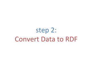 step 2:
Convert Data to RDF
 