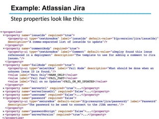 IBM Corporation ©2013
Example: Atlassian Jira
Step properties look like this:
 