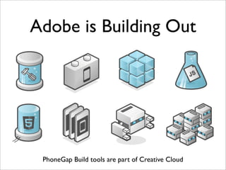 Adobe is Building Out
PhoneGap Build tools are part of Creative Cloud
 