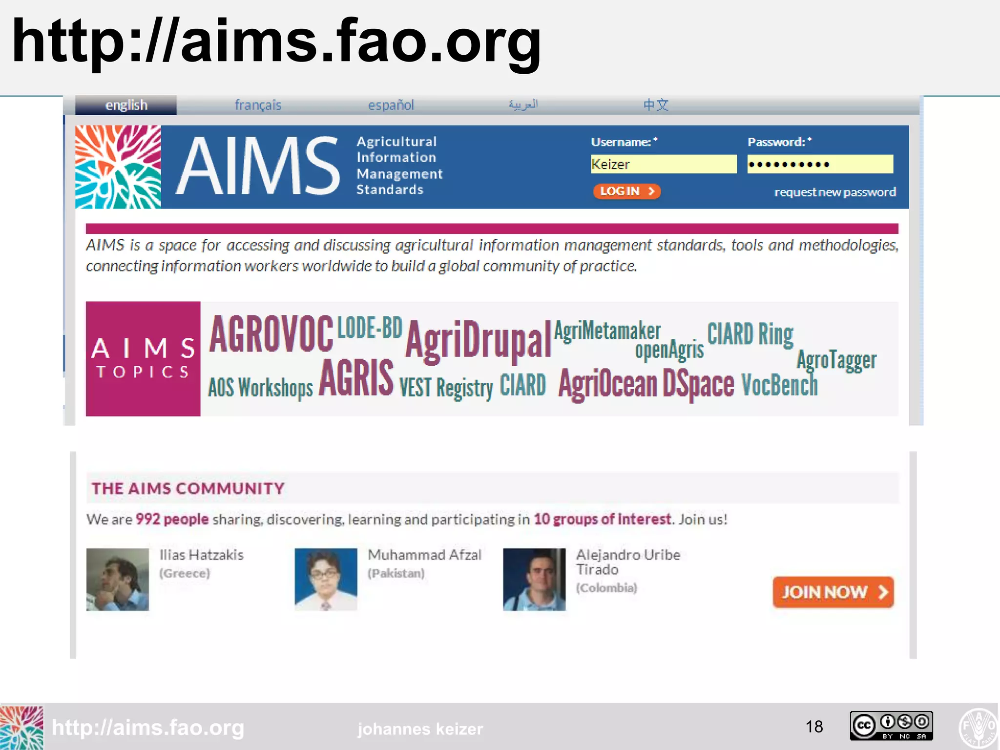 http://aims.fao.org




 http://aims.fao.org   johannes keizer   18
 