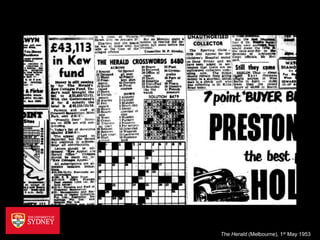 The Herald (Melbourne), 1st May 1953
 