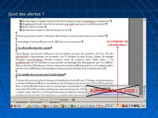 Quid des alertes ?
 